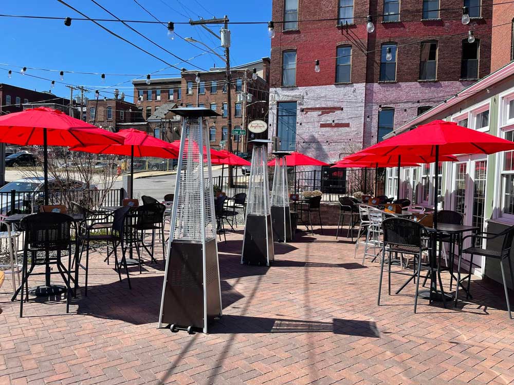 Enjoy your meal outdoors on the patio at Cheers Grille & Bar in Concord NH.